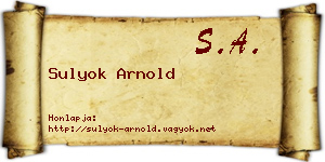 Sulyok Arnold névjegykártya